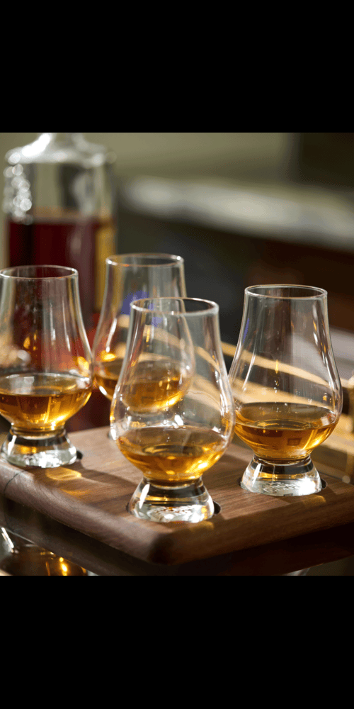 Walnut or Maple Glencairn Glass Flight – Handcrafted Whiskey Tasting Board