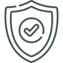 Shield with checkmark icon symbolizing safest wood cutting boards and non toxic materials for everyday kitchen use